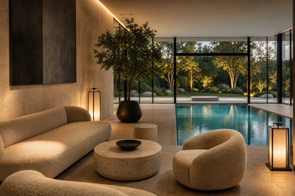 Luxury Indoor Pool Lounge