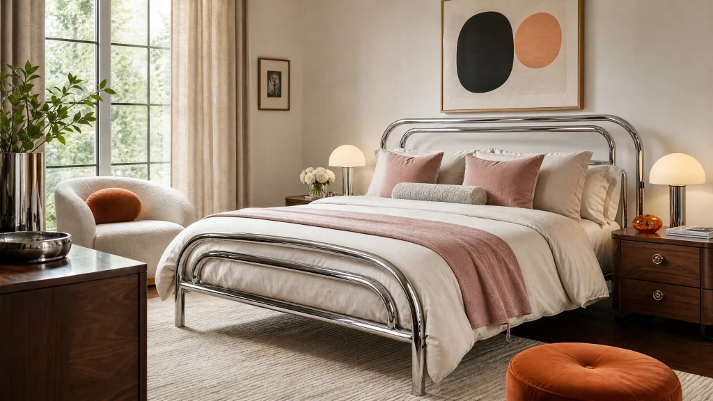 Retro MCM and Y2K chrome bedroom