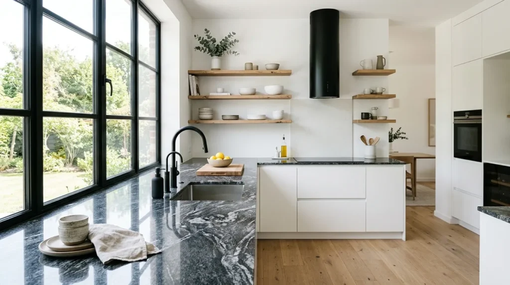 dark grey granite countertop