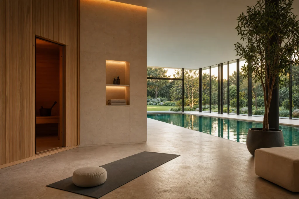 . Modern Pool Design Luxury Homes Indoor with Wellness Zone