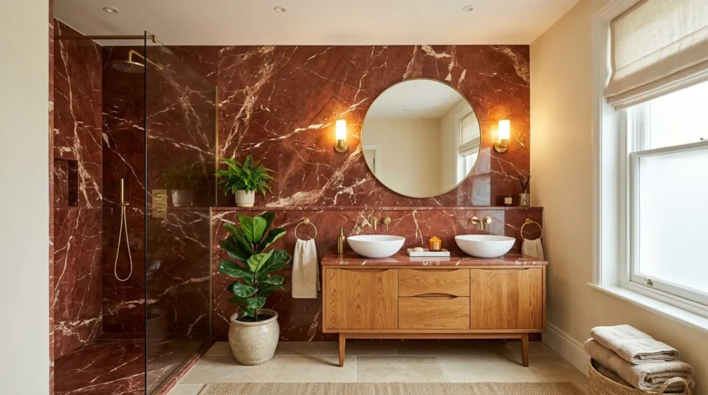 Red Marble Bathroom Style
