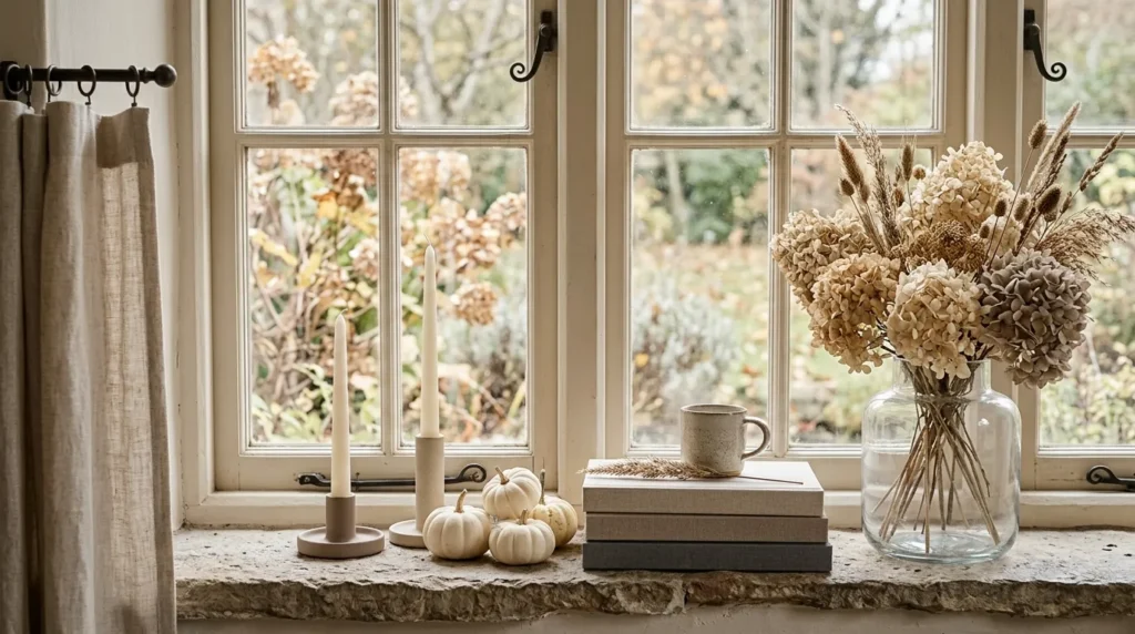 Fall Window Seat Decor
