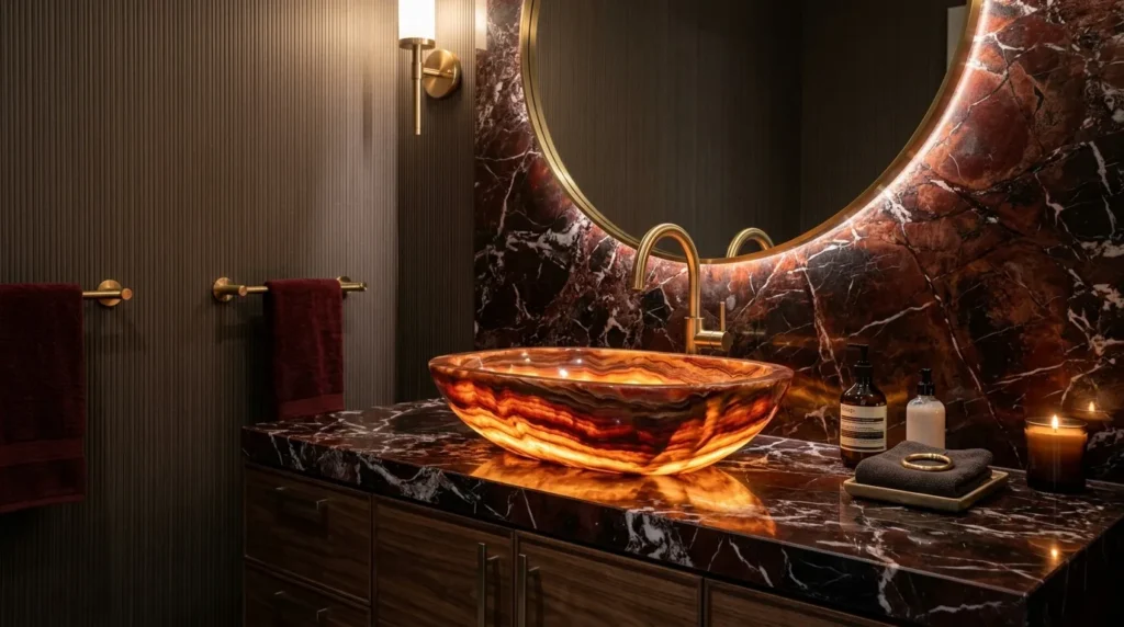  Red Onyx Bathroom Sink
