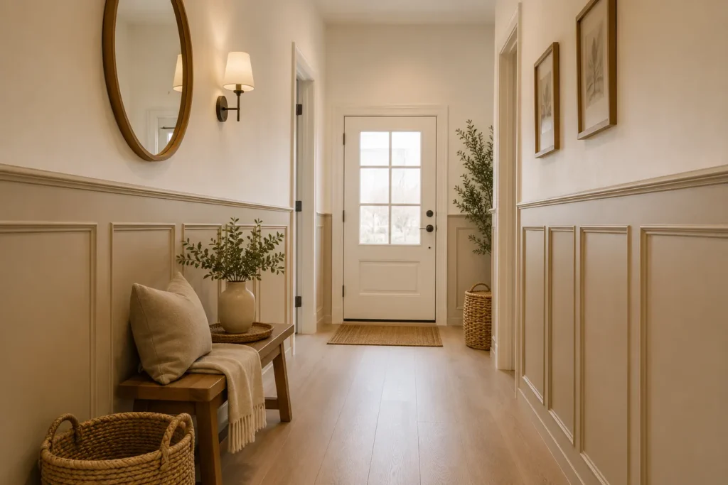Entryway Half Wall Paneling Ideas