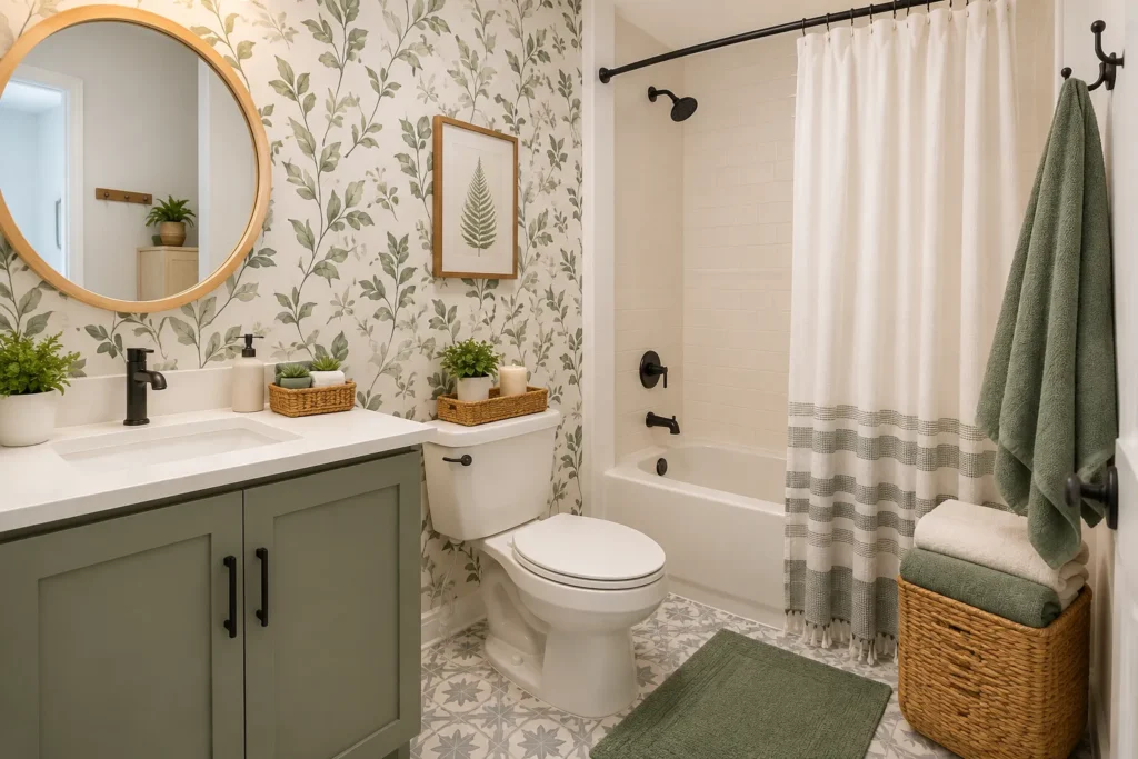 Renter Friendly Bathroom Wallpaper
