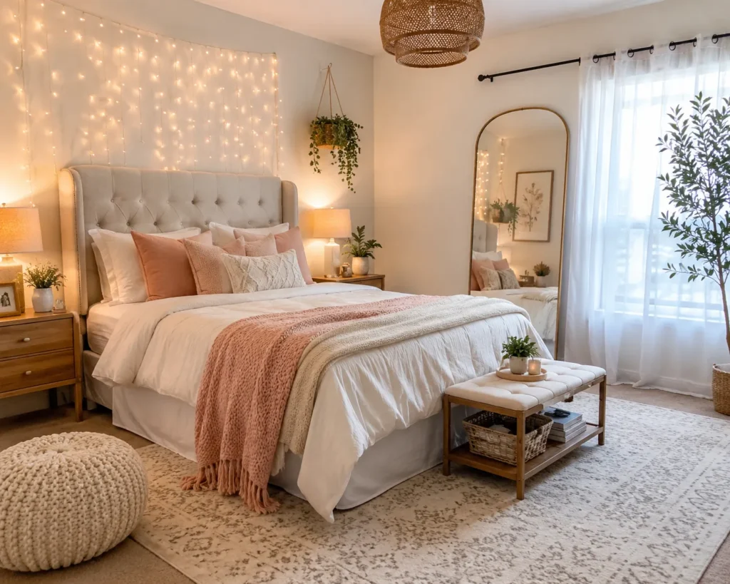 rental friendly bedroom decor