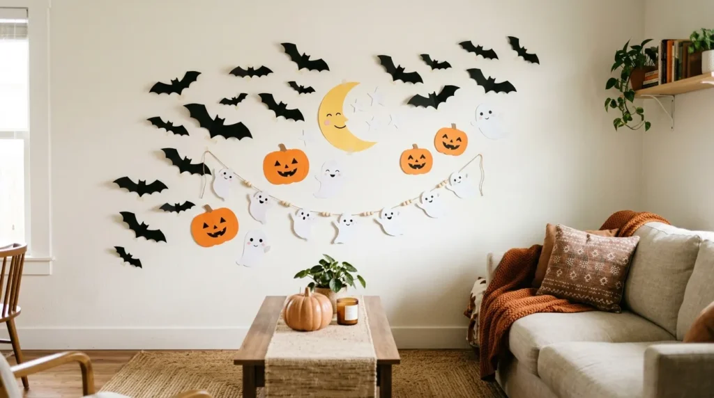 Halloween Wall Decor with Paper Crafts