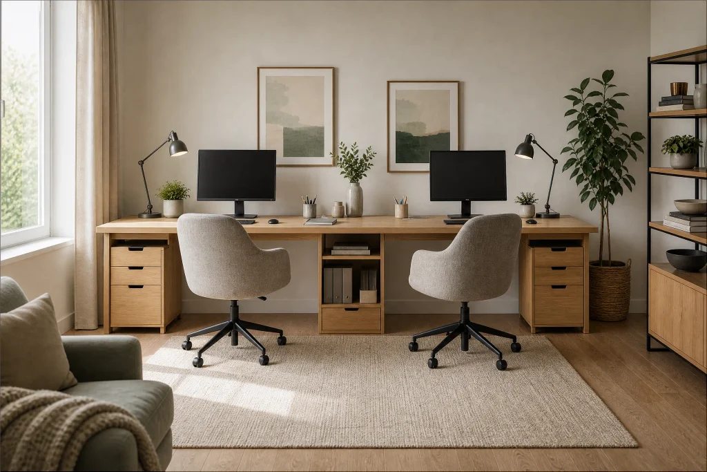 functional home office for two