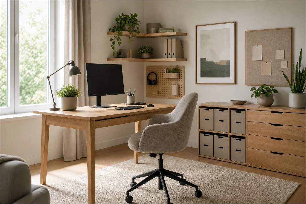 Functional Home Office Organization and Wall Decor