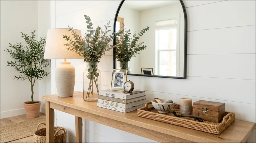 decorating a console table