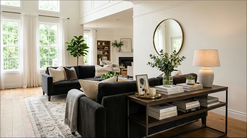Console Table Behind the Sofa