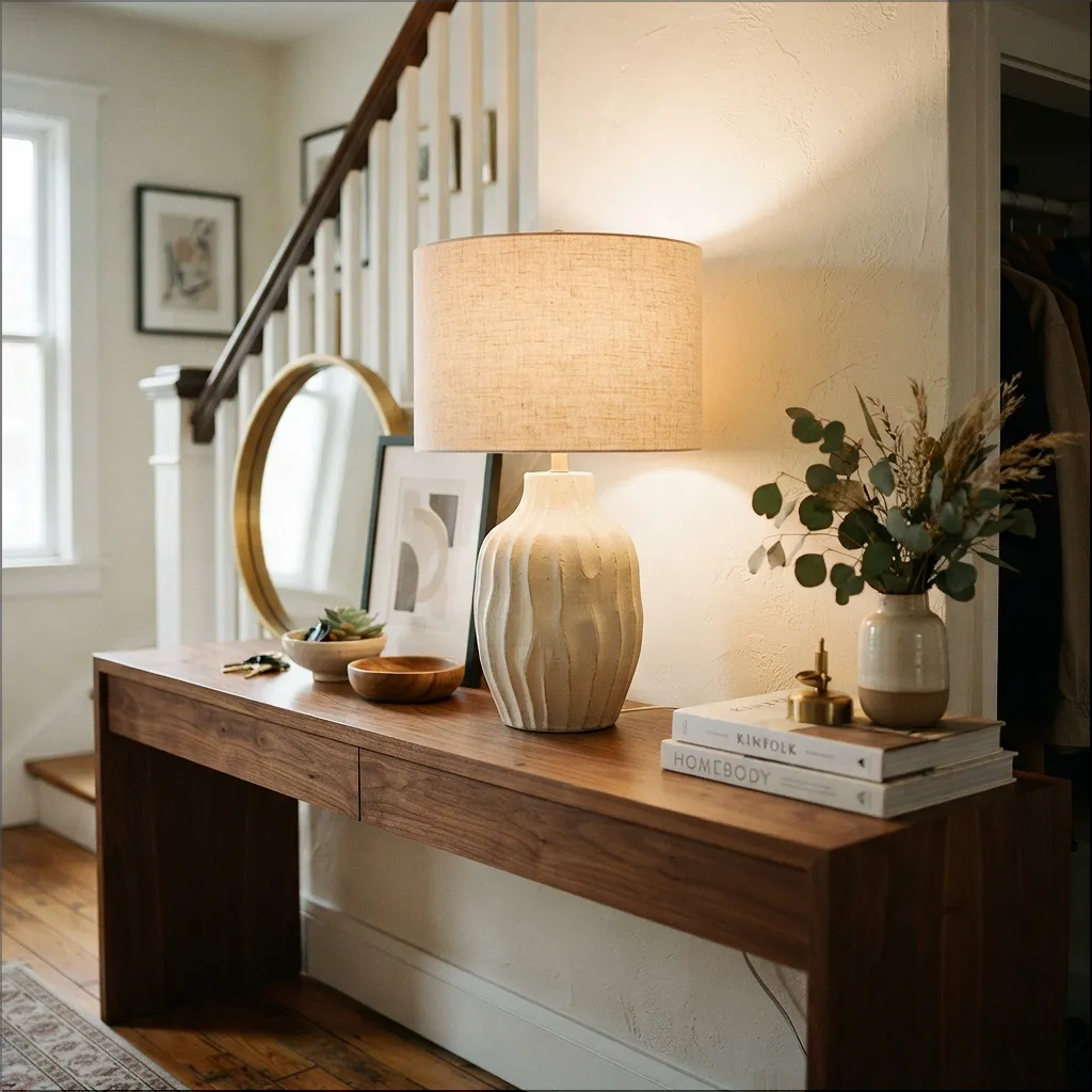 entry table decor arrangement