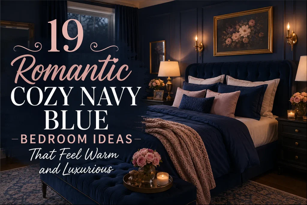 Romantic Cozy Navy Blue Bedroom