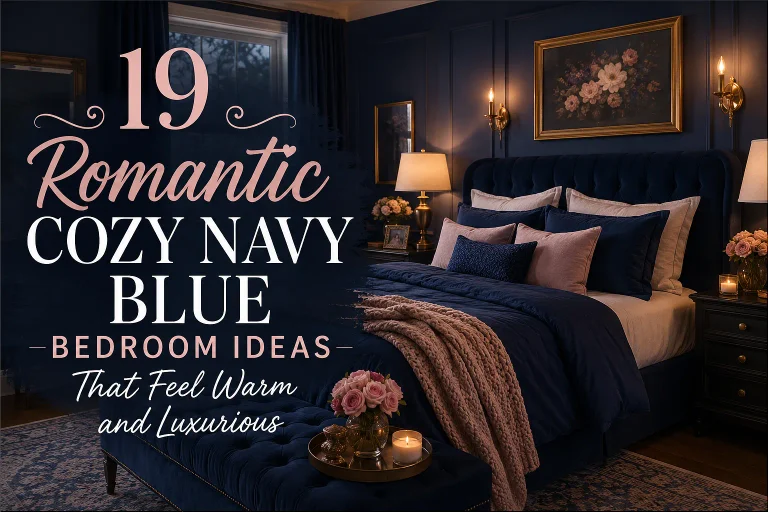 Romantic Cozy Navy Blue Bedroom