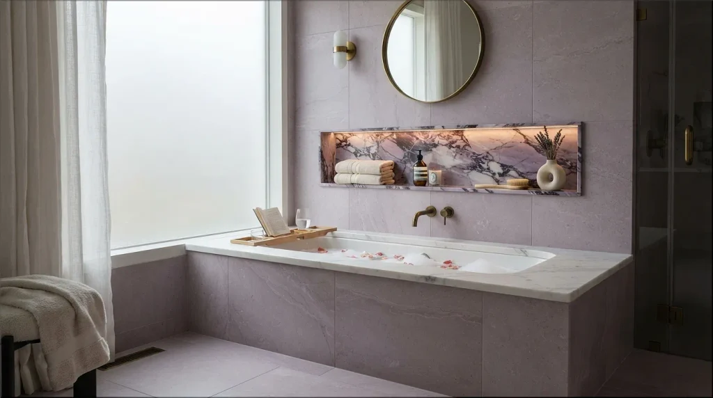 Tub With Coordinated Shower Tile