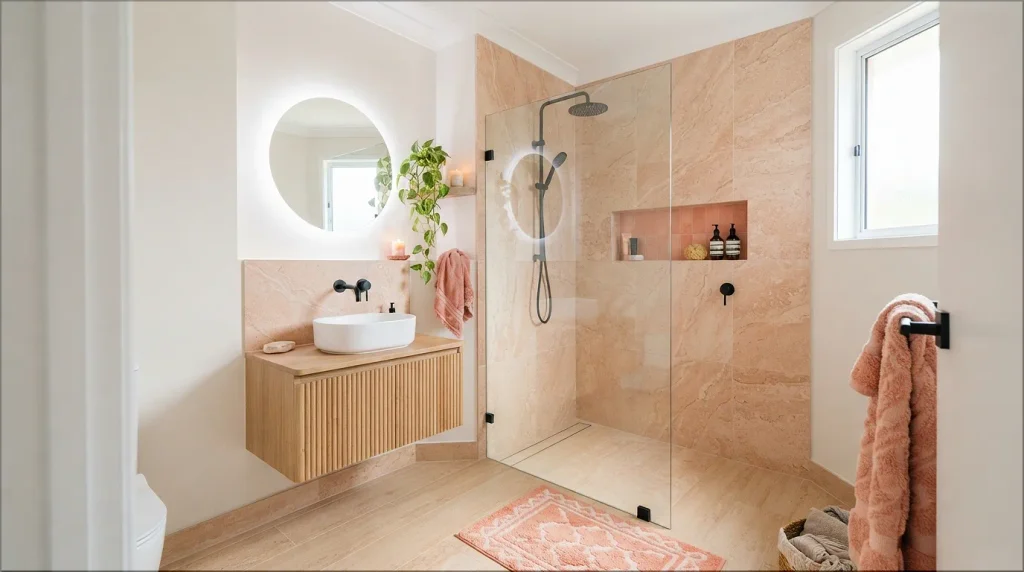 Floor-to-Ceiling Stone-Look Porcelain