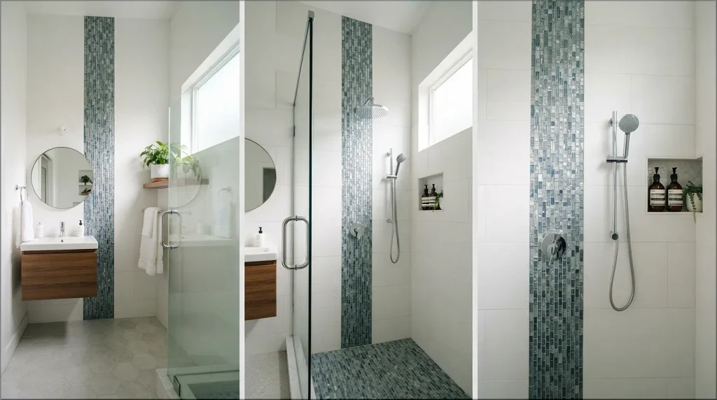 Vertical Accent Stripe shower tile