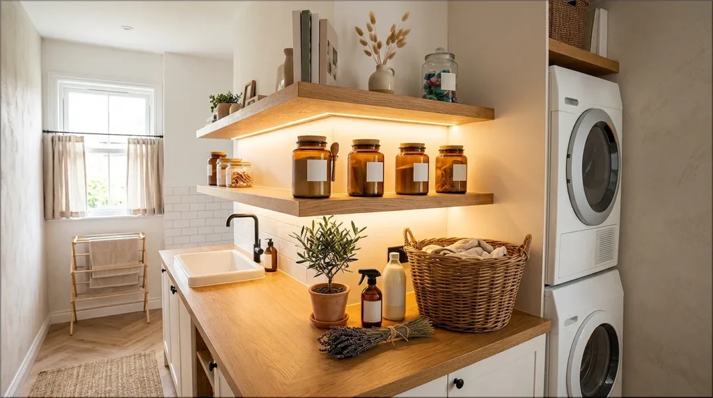 Under-Shelf Lighting laundry room