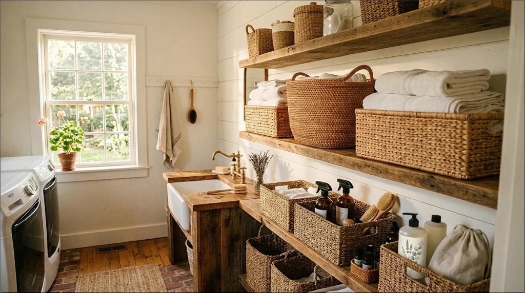 Woven Baskets for Stylish Laundry Room Storage