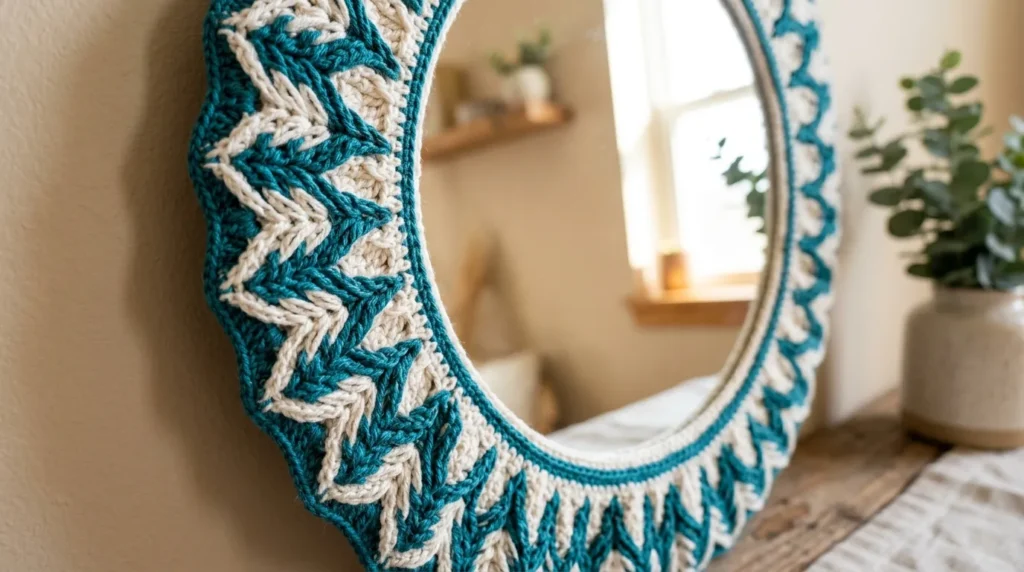 mirror Feather Stitch Border