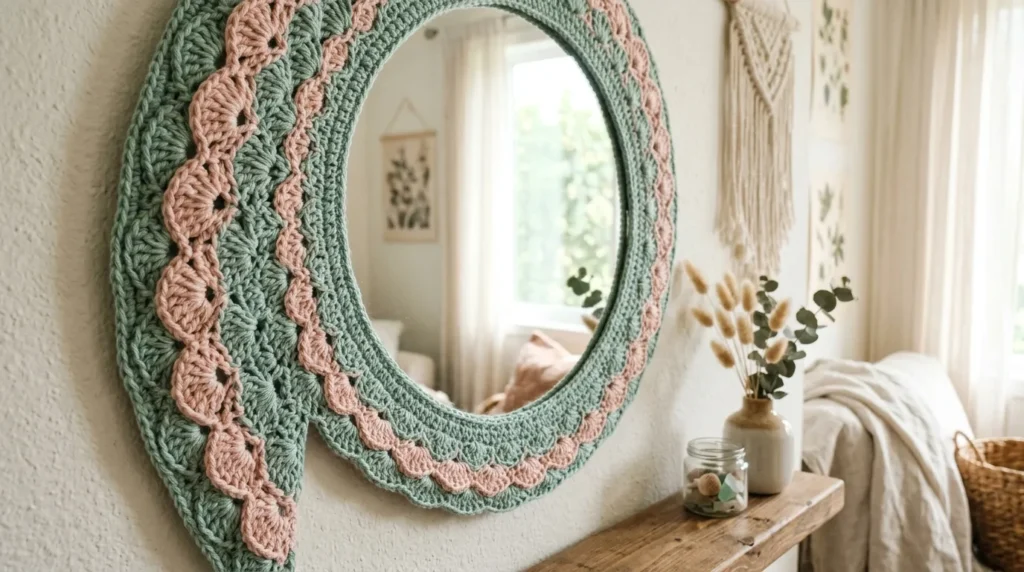 Shell Stitch Crochet mirror border