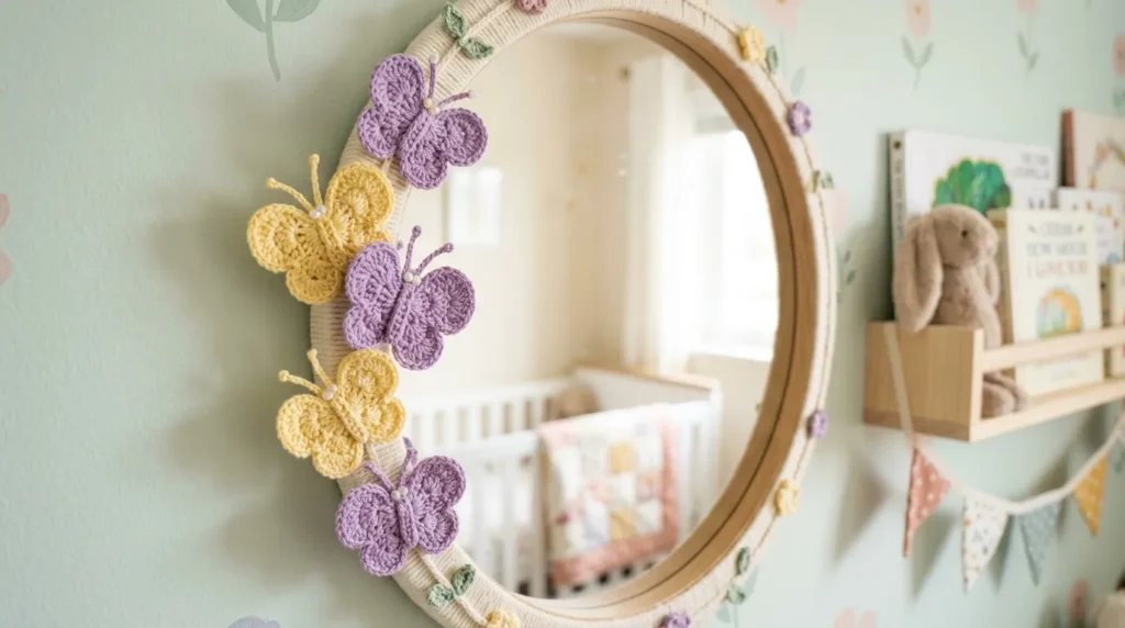 Butterfly Crochet Mirror