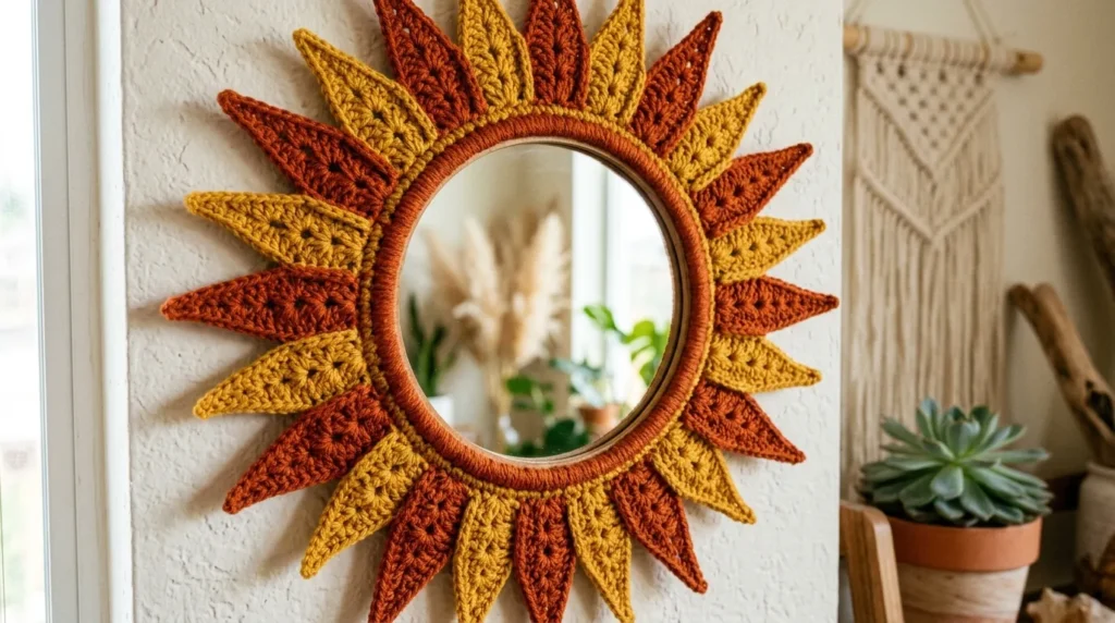 Crochet Sunburst Mirror