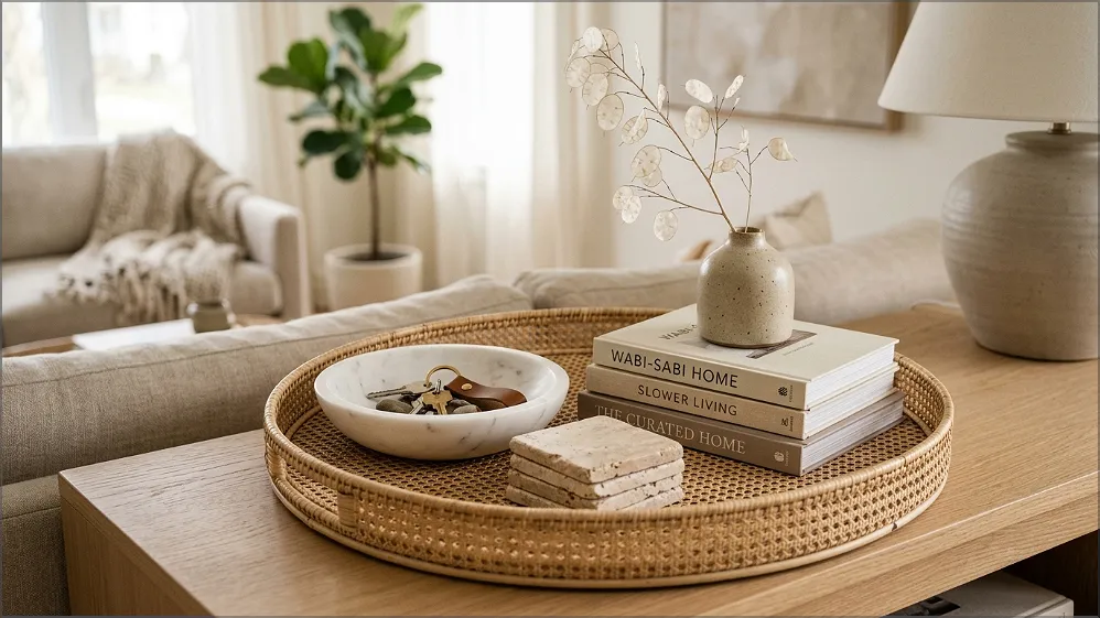 coffee table tray organization ideas