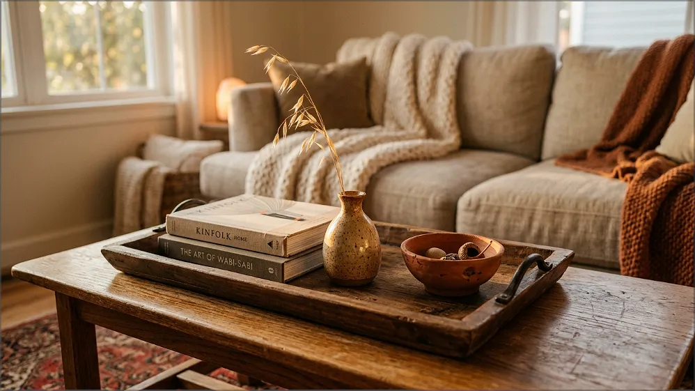 Three-Item tray Arrangement on a coffee table