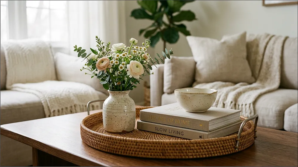 Decorate a Tray on Coffee Table