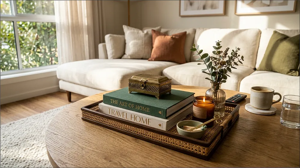 How to Decorate a Tray on a Coffee Table
