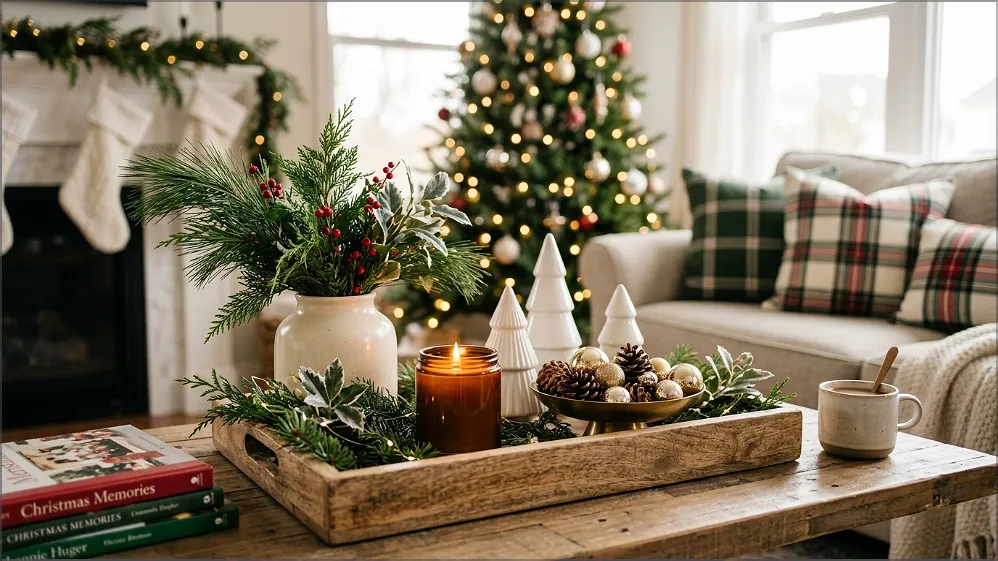 Christmas Coffee Table Tray Decor