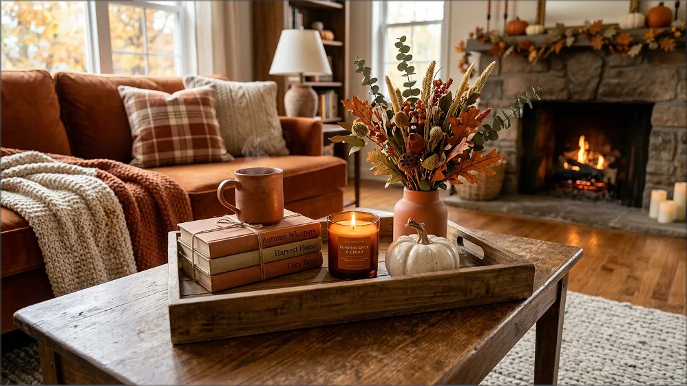 coffee table tray fall decor