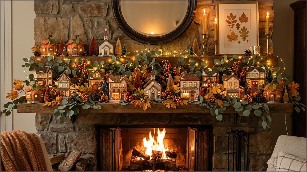 ceramic houses and village display