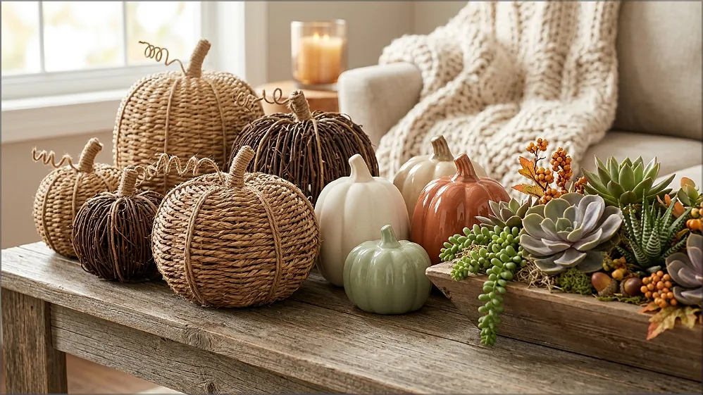 Texture With Woven Pumpkins