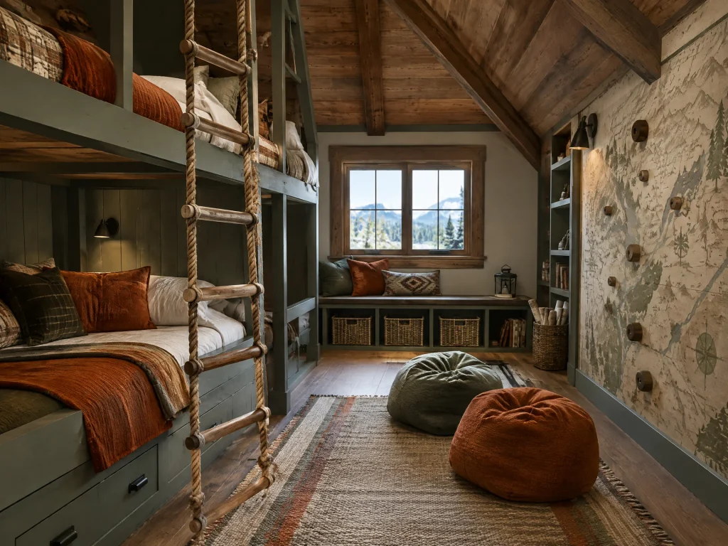 Mountain Adventure Room With a Map Wall