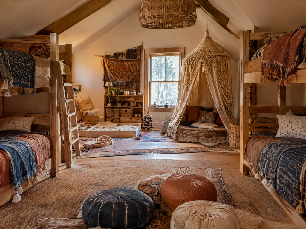 Boho Textile Den With Sensory Bins