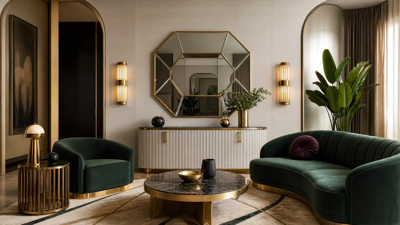 Contemporary art deco living room