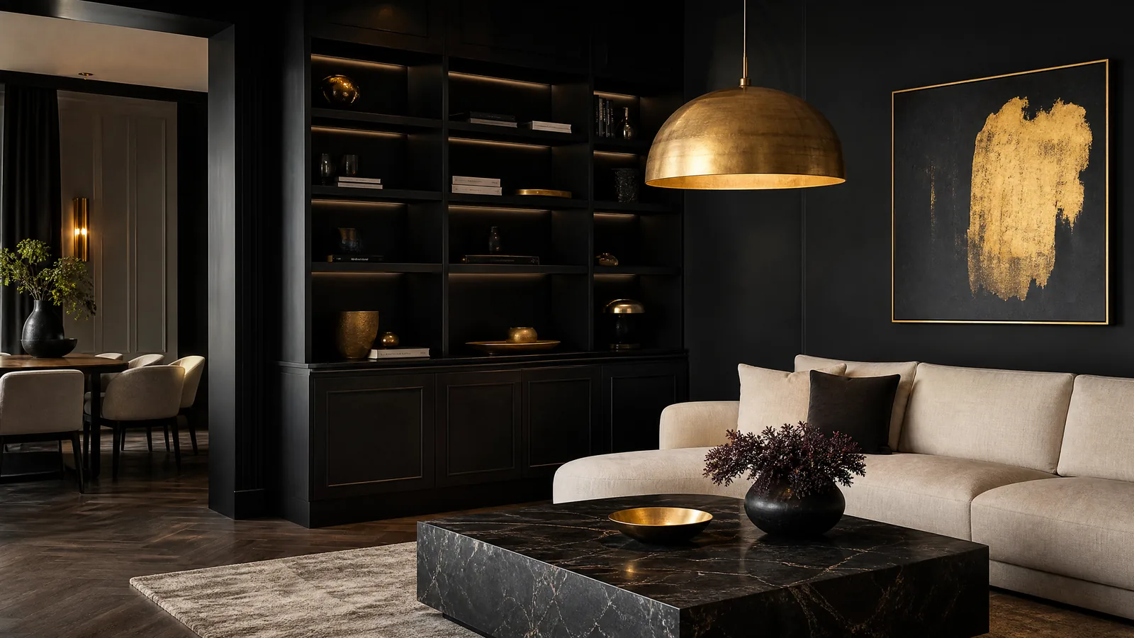 Black and gold house interior